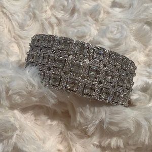 Sterling Silver Crystal Bangle Bracelet